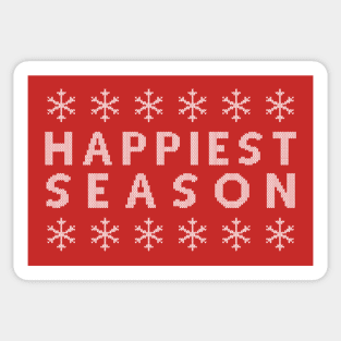 Happiest Season Ugly Sweater (White Text) Sticker